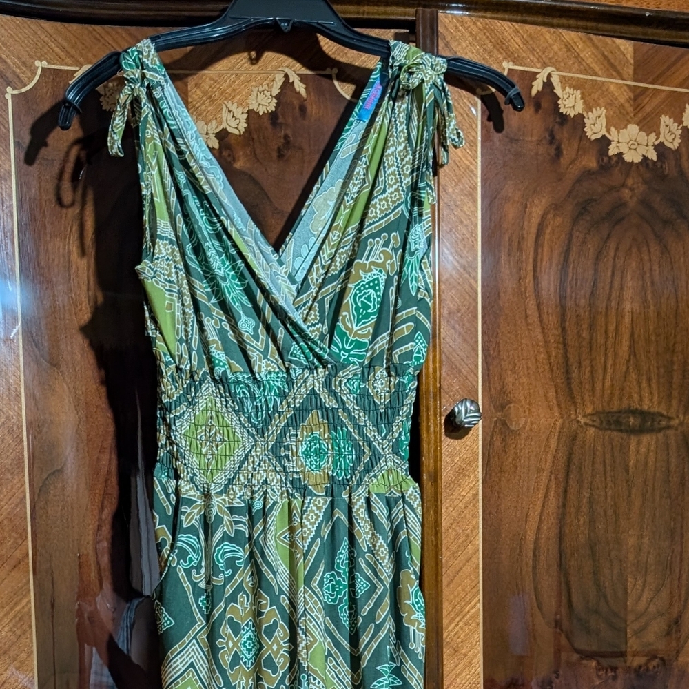 Green Patterned Jumpsuit